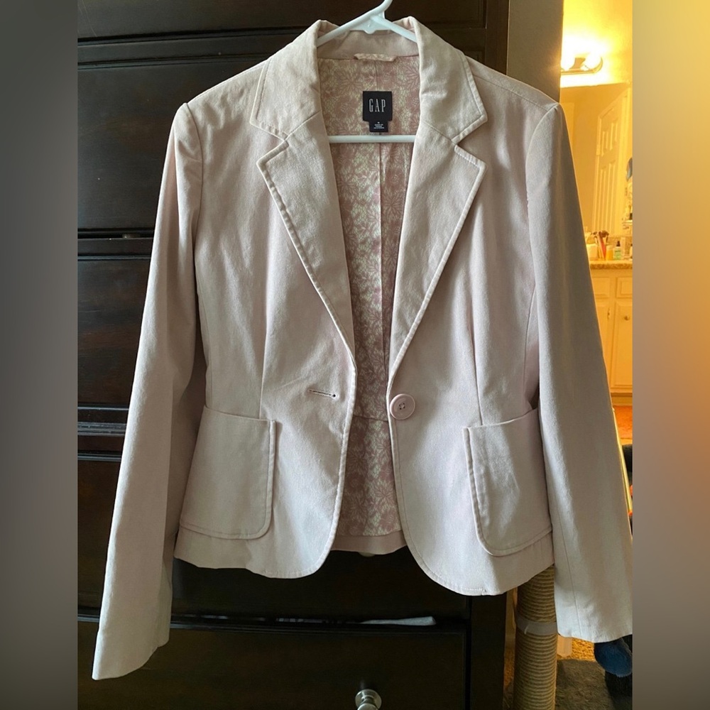 vintage velvet feel gap blazer jacket pink size 6 small medium